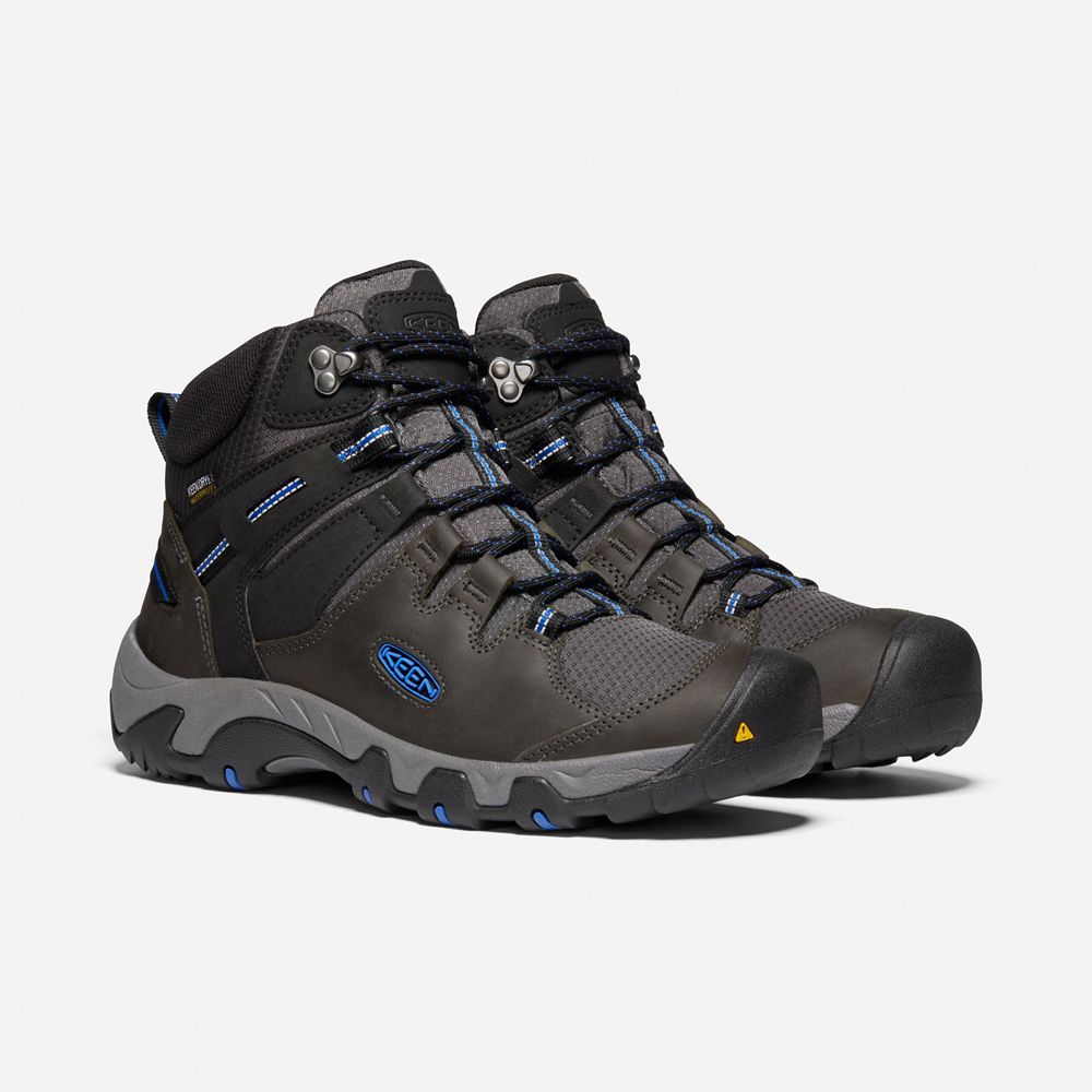 Keen Laarzen Heren Zwart/Blauw - Steens Leern Waterproof - 41893-XRHJ